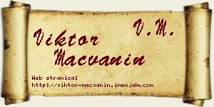 Viktor Mačvanin vizit kartica